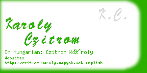 karoly czitrom business card